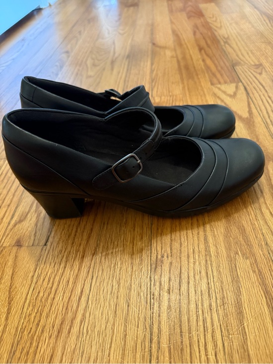 Clarks Shoes - Clarks Black Mary Jane Block Heel Shoes